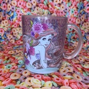 Disney little mermaid glass mug